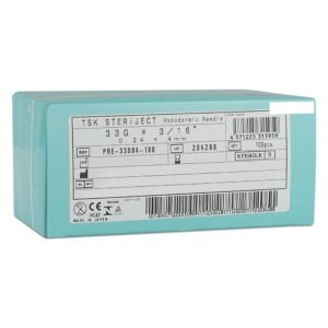 TSK Pre Regular Hub Needle 33G x 4mm (3/16″) PRE-33004- 1 BOX OF 100